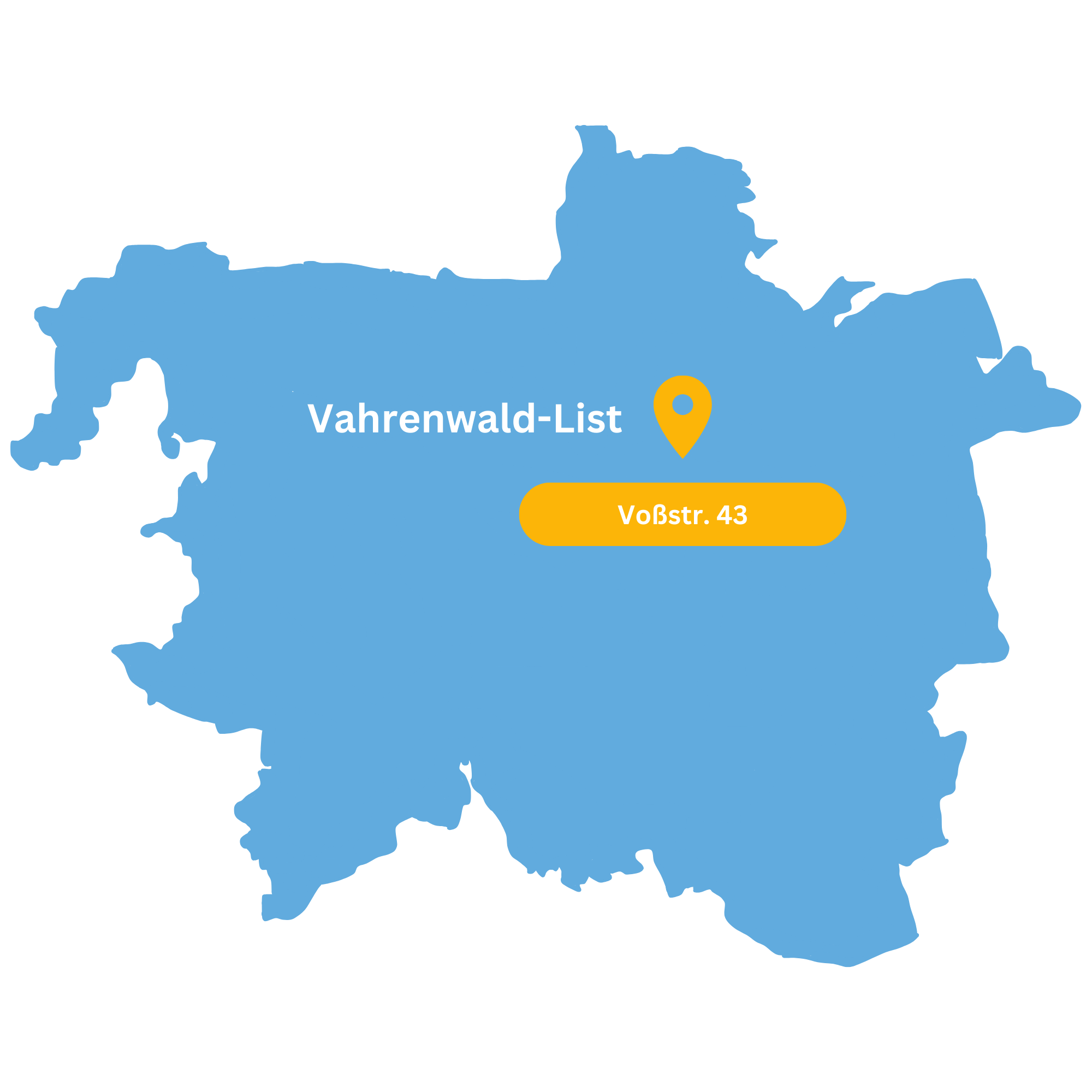 Karte mit Standorte für 1A Nachhilfe in Hannover Vahrenwald-List